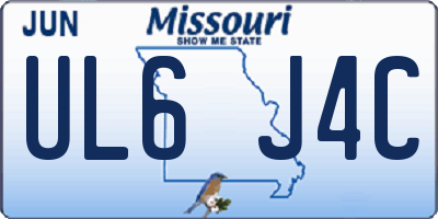 MO license plate UL6J4C