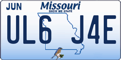 MO license plate UL6J4E