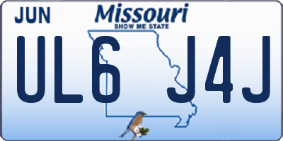 MO license plate UL6J4J