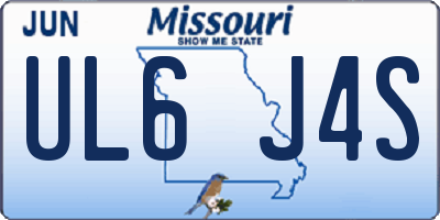 MO license plate UL6J4S
