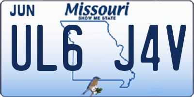 MO license plate UL6J4V