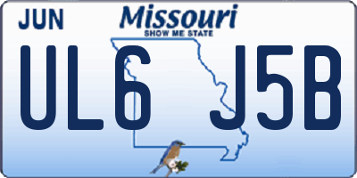MO license plate UL6J5B