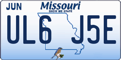 MO license plate UL6J5E