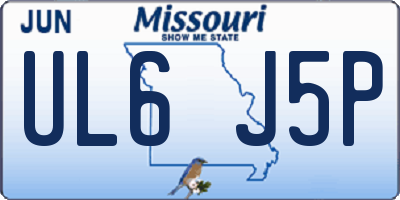 MO license plate UL6J5P