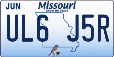 MO license plate UL6J5R