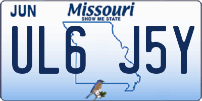 MO license plate UL6J5Y