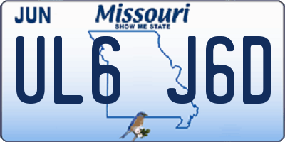 MO license plate UL6J6D