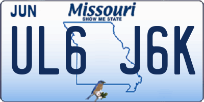 MO license plate UL6J6K