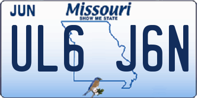 MO license plate UL6J6N