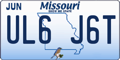 MO license plate UL6J6T