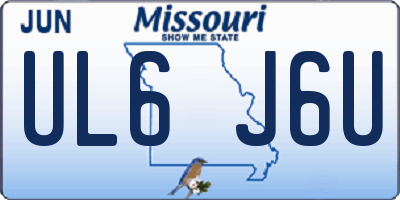 MO license plate UL6J6U