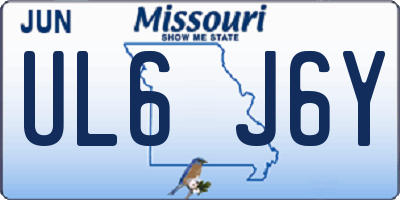MO license plate UL6J6Y