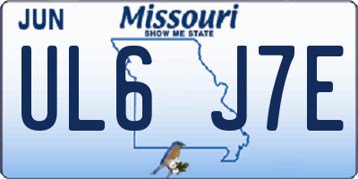 MO license plate UL6J7E