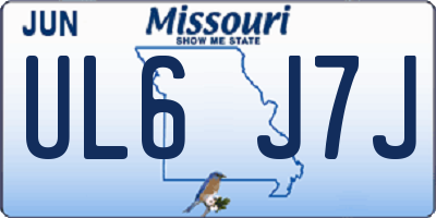 MO license plate UL6J7J