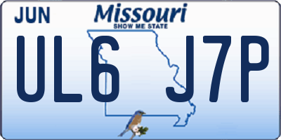 MO license plate UL6J7P