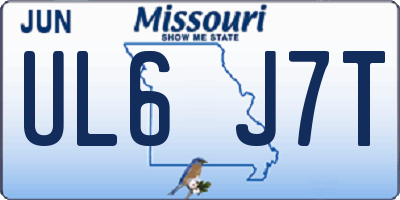 MO license plate UL6J7T