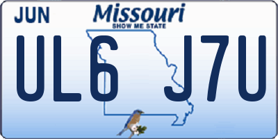 MO license plate UL6J7U