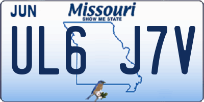 MO license plate UL6J7V