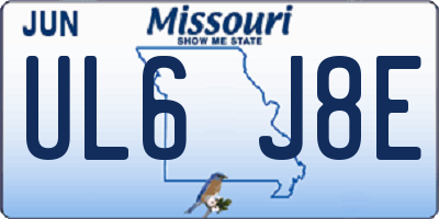 MO license plate UL6J8E