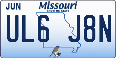 MO license plate UL6J8N