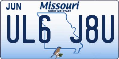 MO license plate UL6J8U
