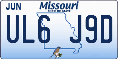MO license plate UL6J9D