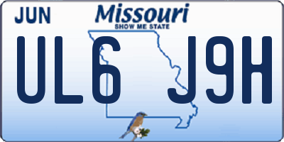 MO license plate UL6J9H