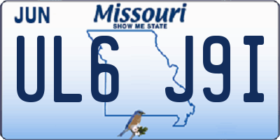 MO license plate UL6J9I