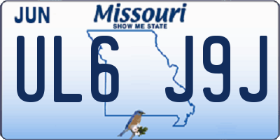 MO license plate UL6J9J