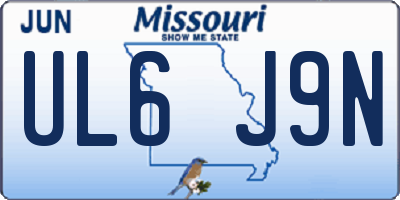 MO license plate UL6J9N