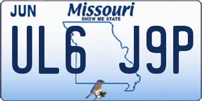 MO license plate UL6J9P
