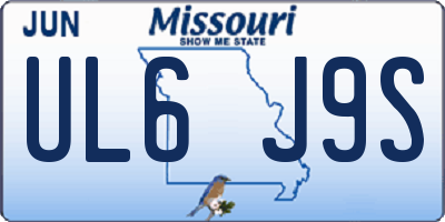 MO license plate UL6J9S