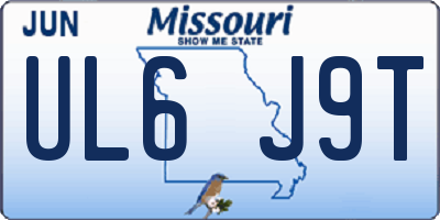 MO license plate UL6J9T