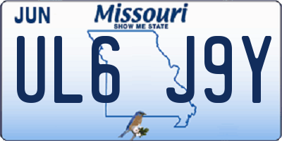 MO license plate UL6J9Y