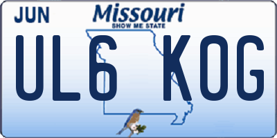 MO license plate UL6K0G