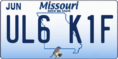 MO license plate UL6K1F