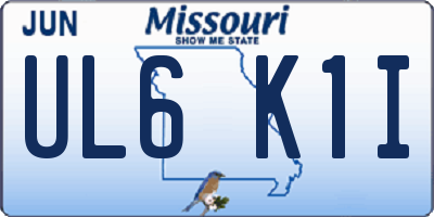 MO license plate UL6K1I