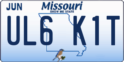 MO license plate UL6K1T