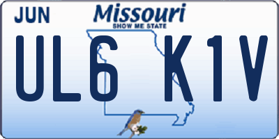 MO license plate UL6K1V