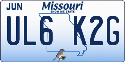 MO license plate UL6K2G