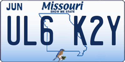 MO license plate UL6K2Y
