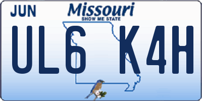 MO license plate UL6K4H
