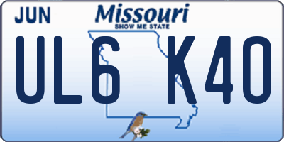 MO license plate UL6K4O