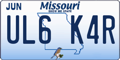 MO license plate UL6K4R