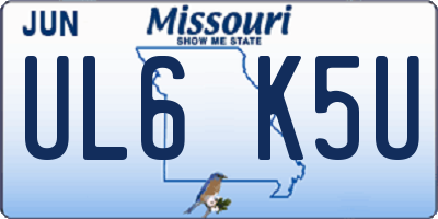 MO license plate UL6K5U