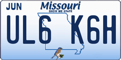 MO license plate UL6K6H