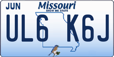 MO license plate UL6K6J