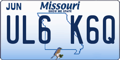 MO license plate UL6K6Q