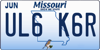 MO license plate UL6K6R
