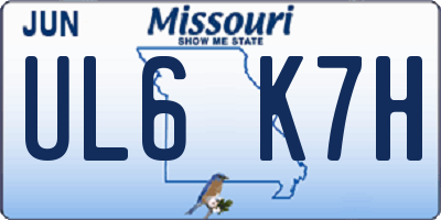 MO license plate UL6K7H